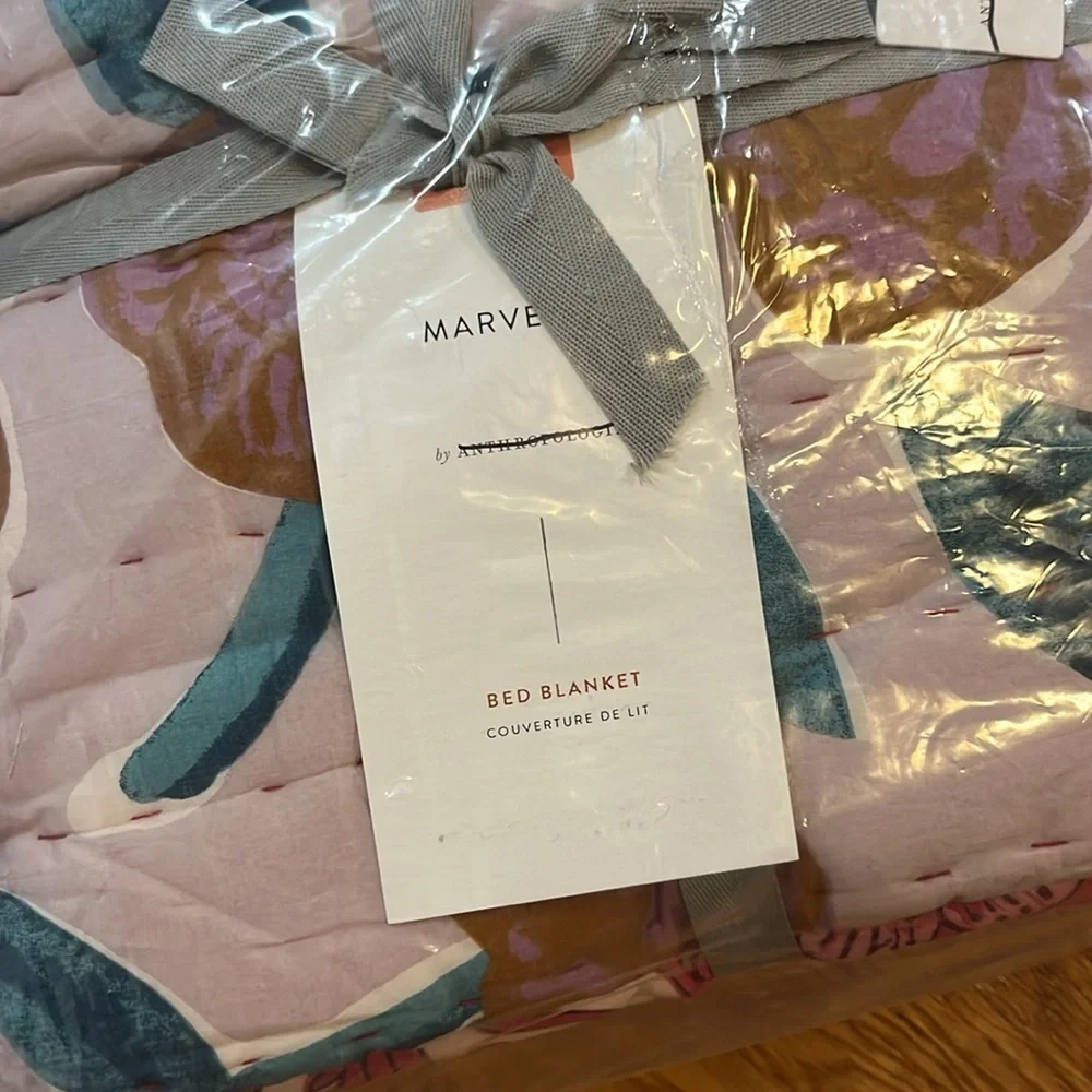 Anthropologie Marvele Patchwork Bed Blanket 60” x 80” NWT